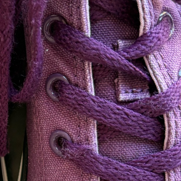 Converse All Star Glitter Purple Double Tongue Low Sneakers Sz. 5 Women's Size 7 - Picture 8 of 16